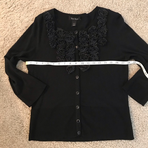 WHBM black cardigan with polkadot detail - Picture 14 of 16
